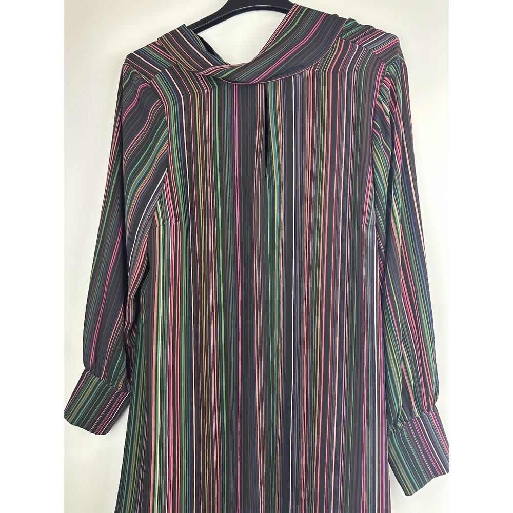 NWT City Chic Illusion LS Stripe Shift Mini Dress / Tunic Top Tie Plus Size 18 - Picture 9 of 14